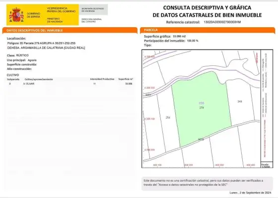 VENTA DE TERRENO RÚSTICO AGRÍCOLA en ARGAMASILLA DE CVTA en Argamasilla de Calatrava